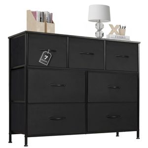 Comò a 7 cassetti per camera da letto con armadietti e unità di stoccaggio mobili già assemblati - Product Image 1