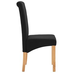 Ensemble de 2 chaises de salle à manger en tissu noir avec design ergonomique standard en bois - Product Image 5