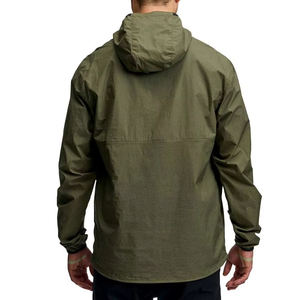 Chaqueta Cortavientos Impermeable Ligera Personalizada para Hombre, Chaqueta Deportiva con Capucha y Media Cremallera, Anorak para Senderismo y Running - Product Image 3