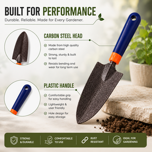 Transplantoir manuel avec tête en acier au carbone et poignée en plastique pour la plantation de semis, le jardinage, le rempotage et les petites tâches de jardinage - Product Image 5