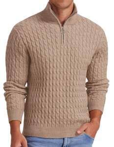 AMERICAN TRENCH CLOTHING Suéter de punto grueso oversize personalizable para hombre, jersey de manga larga con relieve OEM para otoño - Product Image 6