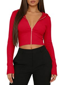 Fashionable Women's <b>Cropped</b> Zipper Hoodie Raw Hem Drop-shoulder Winter Custom Logo Printing Boutique Clothing Collections - Product Image 3