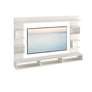 Soporte de Pared para TV de Madera Sintética/Soporte para Decodificador con Estantes de Exhibición/Soporte Moderno para TV/Gabinete/Vitrina (Blanco) - Product Image 2