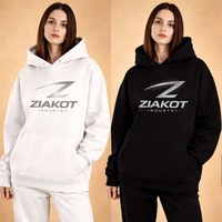 Sudadera con Capucha para Hombre, Nueva Moda, 100% Algodón, Impresión DTG con Bordado en Relieve, Transpirable, Corte Holgado, Invierno, Color Negro y Azul