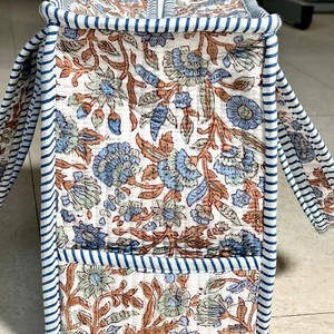 Bolso tote de tela acolchada de diseño con estampado floral, de algodón suave, gran capacidad, informal, para viaje, para mujer. - Product Image 6