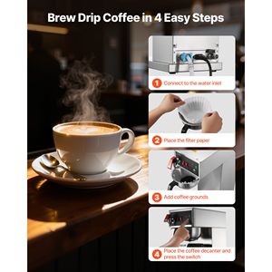 Macchina per Caffè Americano Commerciale da 16-17 Tazze con Caraffa Termica da 2,5L, Caffettiera in Acciaio Inox con Mantenimento del Calore per 4 Ore - Product Image 5