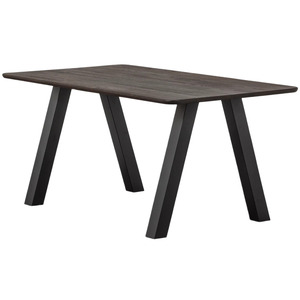 Industrial Design Solid Wood <b>Foldable</b> Knock Down Dining <b>Table</b> with Metal Legs Seating Capacity 4 - Product Image 2