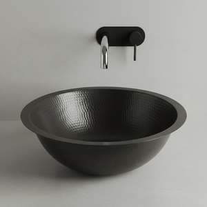 Hammered Vessel Sink Solid Copper Basin Matte Black Finish Handmade Copper <b>Bathroom</b> Wash Basin Luxury Modern <b>Rustic</b> <b>Vanity</b> Sink - Product Image 4