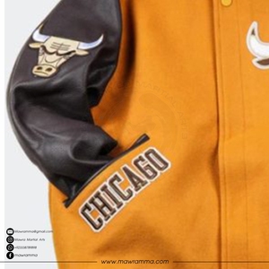 Veste universitaire personnalisée OEM de haute qualité, vestes d'équipe avec patchwork brodé, manches en cuir de haute qualité, pour unisexe - Product Image 3