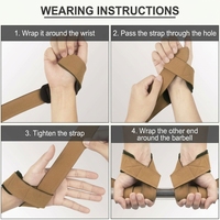 Sangles de musculation en cuir Trailpop avec logo personnalisé, protection épaissie pour les poignets, pour le fitness