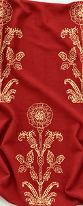 Vestido cruzado de lino color terracota, estilo Riviera Botanical, de lino y algodón orgánico, con estampado de magnolia. - Product Image 4