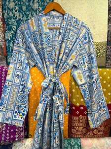 Womens Soft Cotton Printed Kimono Robe Boho Comfy Night Wear <b>Kaftan</b> Maxi Dress <b>Beach</b> Cover Up Dress Nightwear Dress - Product Image 3