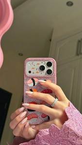 Ziyan Handicraft MC-1001 Natural Organic Silver Gold Leafing Polished Custom Rhinestone Floral Beaded Shockproof <b>Phone</b> Case for - Product Image 4