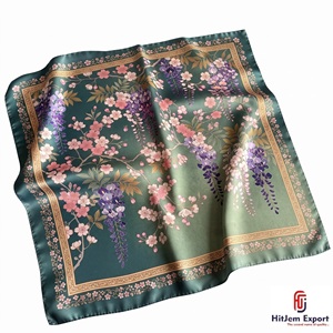 Écharpe en soie de haute qualité pour femmes, imprimée, légère, carrée, foulard, fabricant OEM ODM, produits textiles personnalisés du Hokkaido - Product Image 6