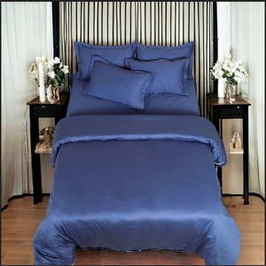 Premium Royal Blue Bedsheet Set With <b>Pillow</b> Covers Soft Finish - Product Image 2