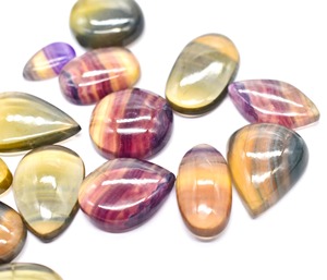 Cabochons en Fluorite Naturelle en Gros – Lot de Cabochons Lisses en Fluorite Bio Colorée pour la Fabrication de Bijoux – Cristaux de Fluorite - Product Image 2