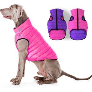 Manteau d'hiver léger et réversible pour petits chiens, taille C S, résistant à l'eau, coupe-vent, chaud, rose et violet - Product Image 1