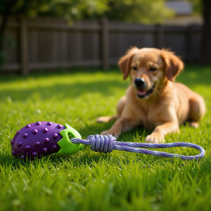 Jouet pour chien en TPR en forme d'aubergine, 13 cm, avec ficelle, jouet interactif pour animaux de compagnie - Product Image 3