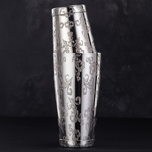 เชคเกอร์บอสตันสแตนเลส 304 ลายสลักแบบกำหนดเอง อุปกรณ์ผสมเครื่องดื่มสำหรับบาร์ ขายดี - Product Image 5