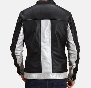 Wholesale 2026 Classic Biker Pu Leather Slim Fit Windproof Waterproof Stand <b>Collar</b> Black & Silver Leather <b>Jacket</b> For Men Winter - Product Image 5
