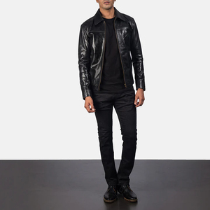 Chaqueta de Cuero Genuino para Hombre Mystical Premium, Estilo Urbano, Forro de Sherpa Transpirable, Ribete de Piel, Invierno, Negra, Directo de Fábrica - Product Image 2