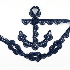 Ribete de encaje guipur floral azul marino de 15 mm, personalizable, del fabricante, embalaje de 20 metros para lencería, calzado, sombrerería y disfraces. - Product Image 3