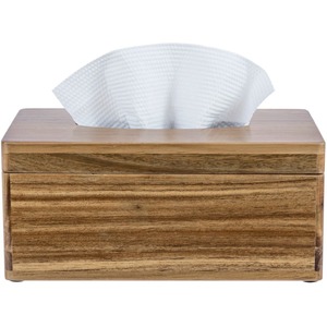 Handmade Wooden Tissue Box Cover Retro Design Brown Finish Decorative Home Accessory - Product Image 2
