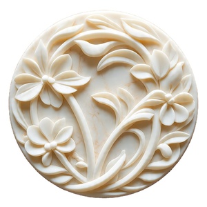 Panneau mural en marbre blanc sculpté à la main avec motifs floraux, décoration murale intérieure pour maison de vacances - Product Image 1