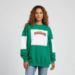 Sudaderas de Dos Tonos para Mujer al por Mayor, Transpirables, 100% Algodón, Corte Holgado, Hombros Caídos, a Bajo Precio - Product Image 4
