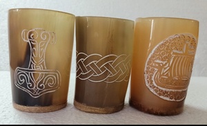 buffalo horn glass Viking cup hand made glass <b>drinkware</b> <b>accessories</b> - Product Image 3