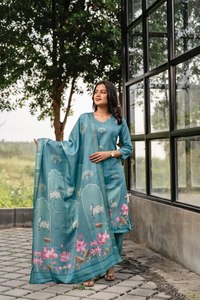 Women's Pure Cotton Salwar Kameez Set AnamiKA <b>Top</b> & Bottom with Duppata Fabric Modern Style Quick Dry - Product Image 2