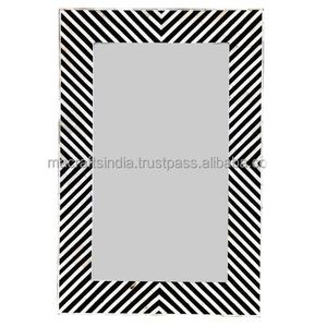 High Quality Modern Design <b>Wood</b> Wall <b>Mirror</b> Unique Bone Inlay Decorative <b>Mirror</b> for Bathroom Use Wholesale Manufacturer - Product Image 2