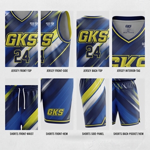 Ensemble d'uniformes de basketball personnalisés par sublimation, maillot et short de basketball pour hommes, uniforme d'équipe sportive, fabricant OEM - Product Image 4