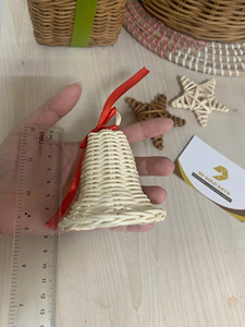 Adorno Navideño Rústico de Mimbre y Ratán Tejido a Mano para Colgar en el Árbol de Navidad, Estilo Festivo, con Tamaño Personalizado - CARYLN - Product Image 2