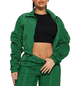 Custom Women's 100% Cotton Quick Dry High Street Style Winter Windbreaker Tracksuit Breathable Zipper Jacket <b>Pant</b> Set ONEAPEX - Product Image 5