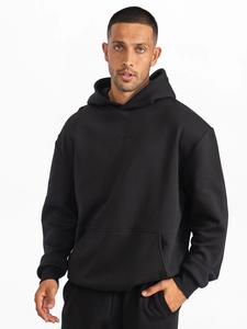 Sudaderas con Capucha de Mezclilla de Alta Calidad, 450 Gramos, 100% Algodón, con Estampado de Líneas Negras, para Hombre - Product Image 3