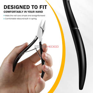 กรรไกรตัดเล็บเท้าใบมีดตรง ปลายแหลมเปิดกว้าง สำหรับผู้สูงอายุ เล็บเท้าหนา ตัดแต่งเล็บขบ สีดำ - Product Image 5