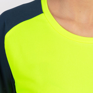 Ensembles d'uniformes de basketball pour femmes, jaune fluo et bleu marine, manches courtes, séchage rapide, respirant, polyester, athlétique, course à pied, entraînement, fitness - Product Image 5