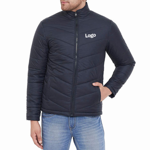 Wholesale High Quality Custom Design 100% Polyester Canvas Coated Stand Collar Breathable Front Logo Winter Puffer Men <b>Jackets</b> - Product Image 1