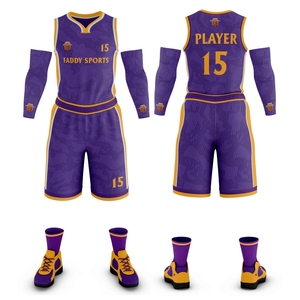 Ensembles d'uniformes de basketball personnalisés par sublimation, respirants, à séchage rapide, maillots de basketball d'équipe, vêtements de sport professionnels pour hommes, entraînement - Product Image 3