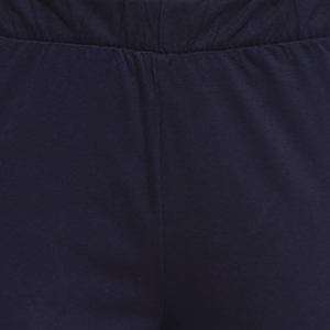Conjunto Casual de 2 Piezas para Mujer, Color Azul Marino, Camiseta de Manga Corta con Ribete Verde Menta, Pantalones Cortos con Cintura Elástica, Transpirable y Ligero, Atuendo de Verano - Product Image 6