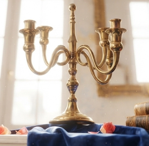 Candelabros de Metal de 4 Brazos para Centros de Mesa de Boda, Portavelas Dorados Vintage Europeos, Decoración para el Hogar y Bodas - Product Image 3
