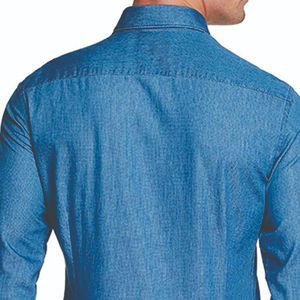 Camisas de mezclilla transpirables para hombre, estilo 2026, de manga larga con cuello vuelto, venta al por mayor a precio económico. - Product Image 3