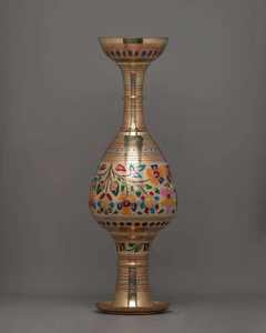 Vase décoratif en laiton Art Déco de haute qualité avec motif floral en acrylique - Cadeau idéal ou décoration d'intérieur à prix raisonnable - Product Image 2