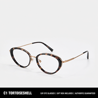 Nouvelles lunettes de soleil de créateurs en acétate et acier inoxydable, style œil de chat, montures de lunettes tendance