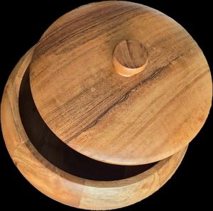 Eco Friendly Wooden Chapati <b>Box</b> Hotpot Roti Storage <b>Container</b> Traditional Handcrafted Kitchen Serving Food Warm Keeper <b>Box</b> - Product Image 1