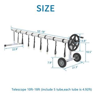 Copertura per Piscina a 5 Sezioni, Portata 60kg, Larghezza 1,15m, Nera, 18 Piedi - Product Image 4