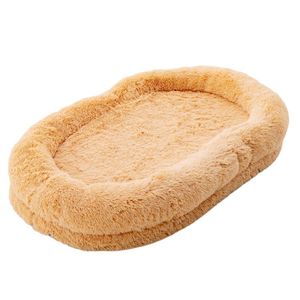 Lit pour chien humain lavable moelleux avec couverture douce et oreiller dodu pour animaux de compagnie - Product Image 1