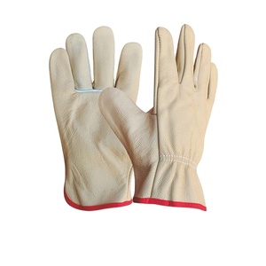 Guantes de seguridad de cuero amarillo, resistentes al desgaste, para actividades al aire libre, unisex, de puesta fácil. - Product Image 3