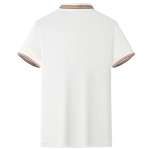 Camiseta de golf transpirable de algodón para hombre, con logo personalizado impreso, manga corta, corte ajustado, servicio OEM para hombres. - Product Image 2